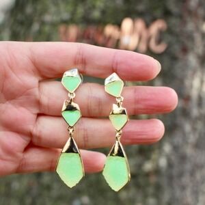 New Trio Arrowhead Geometric Druzy Stone Earrings